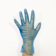Guantes de examen sin polvo sintético de vinilo azul