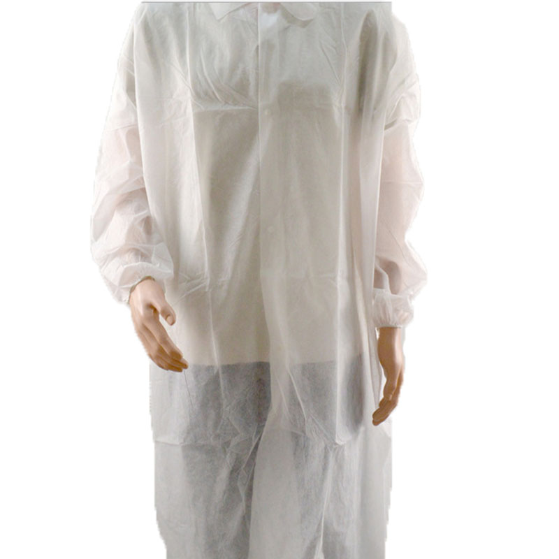 Vestido de aislamiento de barrera no tejido desechable impermeable blanco