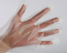 Guantes de polietileno transparentes de alta densidad para servicio de alimentos de 60 cm.