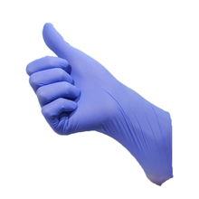 Guantes de trabajo de nitrilo desechables resistentes al ácido púrpura