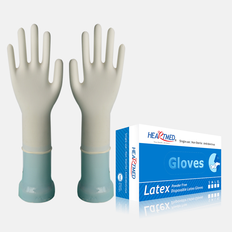 Caja de guantes de látex aptos para alimentos desechables sin polvo grandes